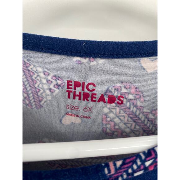 Epic threads blue heart dress short sleeve fit & flare 6x - Picture 3 of 5